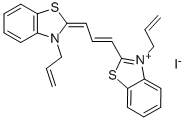 3-(2-プロペニル)-2-[3-[3-(2-プロペニル)ベンゾチアゾール-2(3H)-イリデン]-1-プロペニル]ベンゾチアゾール-3-イウム・ヨージド 化学構造式
