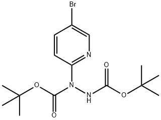 bis(1,1-dimethylethyl) 1-(5-bromo-2-pyridyl)
hydrazine-1,2-dicarboxylate Structure