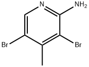 2-アミノ-3,5-ジブロモ-4-メチルピリジン 化学構造式