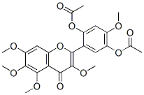 2',5'-ジ(アセチルオキシ)-3,4',5,6,7-ペンタメトキシフラボン 化学構造式