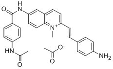 3432-10-8 6-(p-Acetamidobenzamido)-2-(p-aminostyryl)-1-methylquinolinium acetate