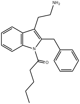 N-[2-(2-ベンジル-1H-インドール-3-イル)エチル]ペンタンアミド 化学構造式