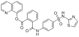 8-quinolyl 2-[[[4-[(thiazole-2-ylamino)sulphonyl]phenyl]amino]carbonyl]benzoate  Struktur