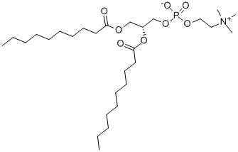 [O-(1-O,2-O-ジデカノイル-L-グリセロ-3-ホスホ)コリン]アニオン 化学構造式