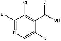 2-ブロモ-3,5-ジクロロイソニコチン酸 化学構造式