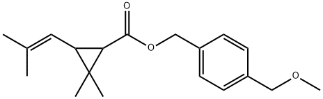 2,2-Dimethyl-3-(2-methylpropyl)cyclopropanecarboxylic acid p-(methoxymethyl)benzyl ester Struktur