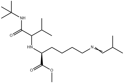 L-Lysine, N2-[1-[[(1,1-dimethylethyl)amino]carbonyl]-2-methylpropyl]-N6-(2-methylpropylidene)-, methyl ester (9CI) Structure
