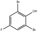 2,6-ジブロモ-4-フルオロフェノール 化学構造式