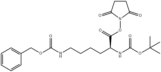 [(S)-5-[[(1,1-ジメチルエトキシ)カルボニル]アミノ]-6-[(2,5-ジオキソ-1-ピロリジニル)オキシ]-6-オキソヘキシル]カルバミン酸フェニルメチル 化学構造式