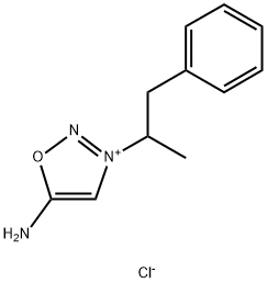 5-Amino-3-(1-methyl-2-phenylethyl)-2,3-dihydro-1,2,3-oxadiazol-2-ium chloride Struktur