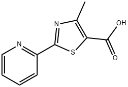4-甲基-2-(2-吡啶基)噻唑-5-羧酸,34418-48-9,结构式