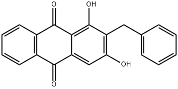 2-ベンジル-1,3-ジヒドロキシ-9,10-アントラキノン 化学構造式
