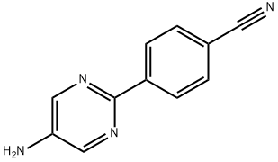 4-(5-アミノ-2-ピリミジニル)ベンゾニトリル 化学構造式