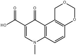 7,10-ジヒドロ-7-メチル-10-オキソ-1H-[1,3]ジオキシノ[5,4-f]キノリン-9-カルボン酸 化学構造式