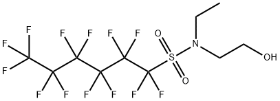 N-乙基-1,1,2,2,3,3,4,4,5,5,6,6,6-十三氟-N-(2-羟乙基)-1-己磺酰胺, 34455-03-3, 结构式