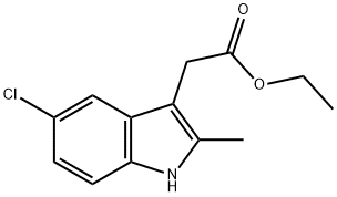 2-(5-氯-2-甲基-1H-吲哚-3-基)乙酸乙酯, 3446-72-8, 结构式