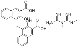 4,4'-methylenebis[3-hydroxy-2-naphthoic] acid, compound with 1,1-dimethylbiguanide (1:2)    