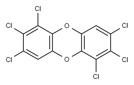Dibenzo(b,e)(1,4)dioxin, hexachloro Struktur