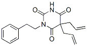 1-(2-フェニルエチル)-5,5-ジ(2-プロペニル)バルビツル酸 化学構造式