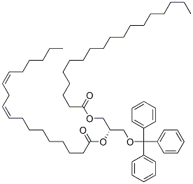 [S,(+)]-2-O-Linoleoyl-1-O-stearoyl-3-O-trityl-L-glycerol Structure