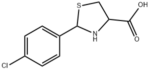 2-(4-クロロフェニル)チアゾリジン-4-カルボン酸 化学構造式
