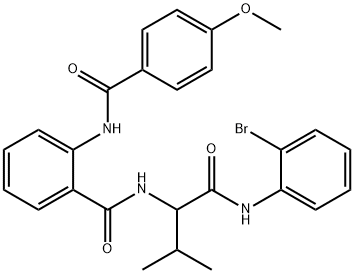 Benzamide, N-[1-[[(2-bromophenyl)amino]carbonyl]-2-methylpropyl]-2-[(4-methoxybenzoyl)amino]- (9CI) Struktur