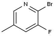 2-ブロモ-3-フルオロ-5-メチルピリジン 化学構造式