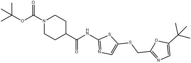 tert-butyl 4-((5-((5-tert-butyloxazol-2-yl) Methylthio)thiazol-2-yl)carbaMoyl)piperidine-1-carboxylate Structure