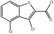3,4-ジクロロ-1-ベンゾチオフェン-2-カルボニルクロリド 化学構造式