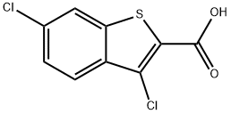 3,6-ジクロロ-1-ベンゾチオフェン-2-カルボン酸 化学構造式