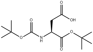 N-(tert-ブトキシカルボニル)アスパラギン酸4-tert-ブチル 化学構造式