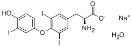 3,3′,5-三碘代-L-甲状腺原氨酸 钠盐 水合物, 345957-19-9, 结构式