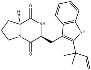 (3S,8aα)-3β-[[2-(1,1-Dimethyl-2-propenyl)-1H-indol-3-yl]methyl]-1,2,3,4,6,7,8,8a-octahydropyrrolo[1,2-a]pyrazine-1,4-dione Struktur