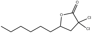 3,3-ジクロロ-5-ヘキシル-4,5-ジヒドロ-2(3H)-フラノン 化学構造式