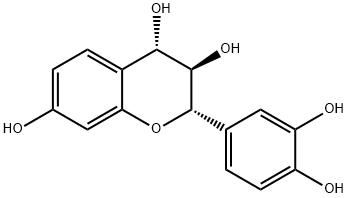 (2S)-2-(3,4-ジヒドロキシフェニル)-3,4-ジヒドロ-2H-1-ベンゾピラン-3α,4β,7-トリオール 化学構造式