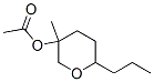 Acetic acid tetrahydro-3-methyl-6-propyl-2H-pyran-3-yl ester Structure