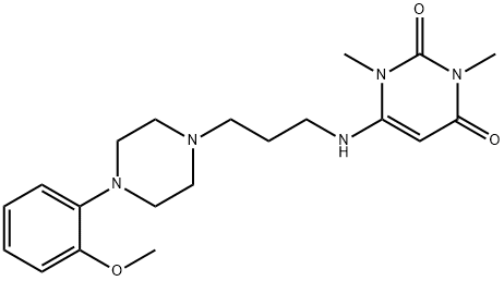 6-[[3-[4-(2-Methoxyphenyl)-1-piperazinyl]propyl]amino]-1,3-dimethyluracil Struktur