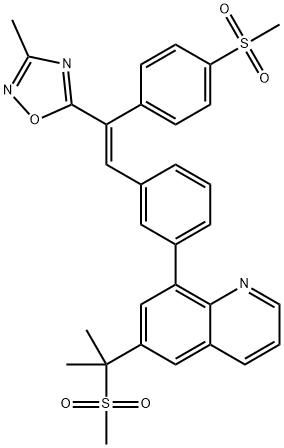 6-(1-METHANESULFONYL-1-METHYL-ETHYL)-8-(3-[(E)-2-(4-METHANESULFONYL-PHENYL)-2-(3-METHYL-[1,2,4]OXADIAZOL-5-YL)-VINYL]-PHENYL)-QUINOLINE Struktur
