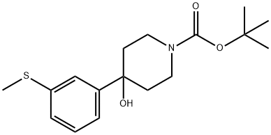 4-Hydroxy-4-(3-methylsulfanylphenyl)-piperidin-1-carboxylic Acid tert-Butyl Ester Structure
