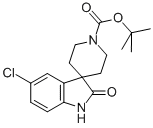 5-CHLORO-1,2-DIHYDRO-2-OXO-SPIRO[3H-INDOLE-3,4'-PIPERIDINE]-1'-CARBOXYLIC ACID 1,1-DIMETHYLETHYL ESTER Struktur