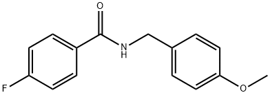 4-フルオロ-N-(4-メトキシベンジル)ベンズアミド 化学構造式