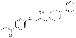4'-[[2-ヒドロキシ-3-(4-フェニル-1-ピペラジニル)プロピル]オキシ]プロピオフェノン 化学構造式