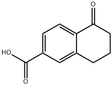 5-オキソ-5,6,7,8-テトラヒドロナフタレン-2-カルボン酸 化学構造式
