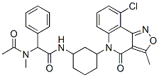Benzeneacetamide, alpha-(acetylmethylamino)-N-[3-(9-chloro-3-methyl-4-oxoisoxazolo[4,3-c]quinolin-5(4H)-yl)cyclohexyl]- (9CI) Struktur