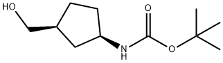 Carbamic acid, [(1R,3S)-3-(hydroxymethyl)cyclopentyl]-, 1,1-dimethylethyl Struktur