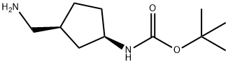 CARBAMIC ACID, [(1R,3S)-3-(AMINOMETHYL)CYCLOPENTYL]-, 1,1-DIMETHYLETHYL ESTER, 347185-71-1, 结构式