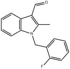 1-(2-フルオロベンジル)-2-メチル-1H-インドール-3-カルブアルデヒド 化学構造式