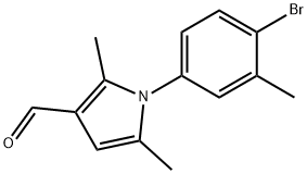 1-(4-ブロモ-3-メチルフェニル)-2,5-ジメチル-1H-ピロール-3-カルブアルデヒド 化学構造式
