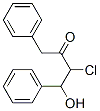 3-クロロ-4-ヒドロキシ-1,4-ジフェニル-2-ブタノン 化学構造式