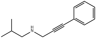 N-イソブチル-3-フェニル-2-プロピン-1-アミン塩酸塩 化学構造式